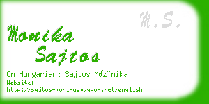 monika sajtos business card